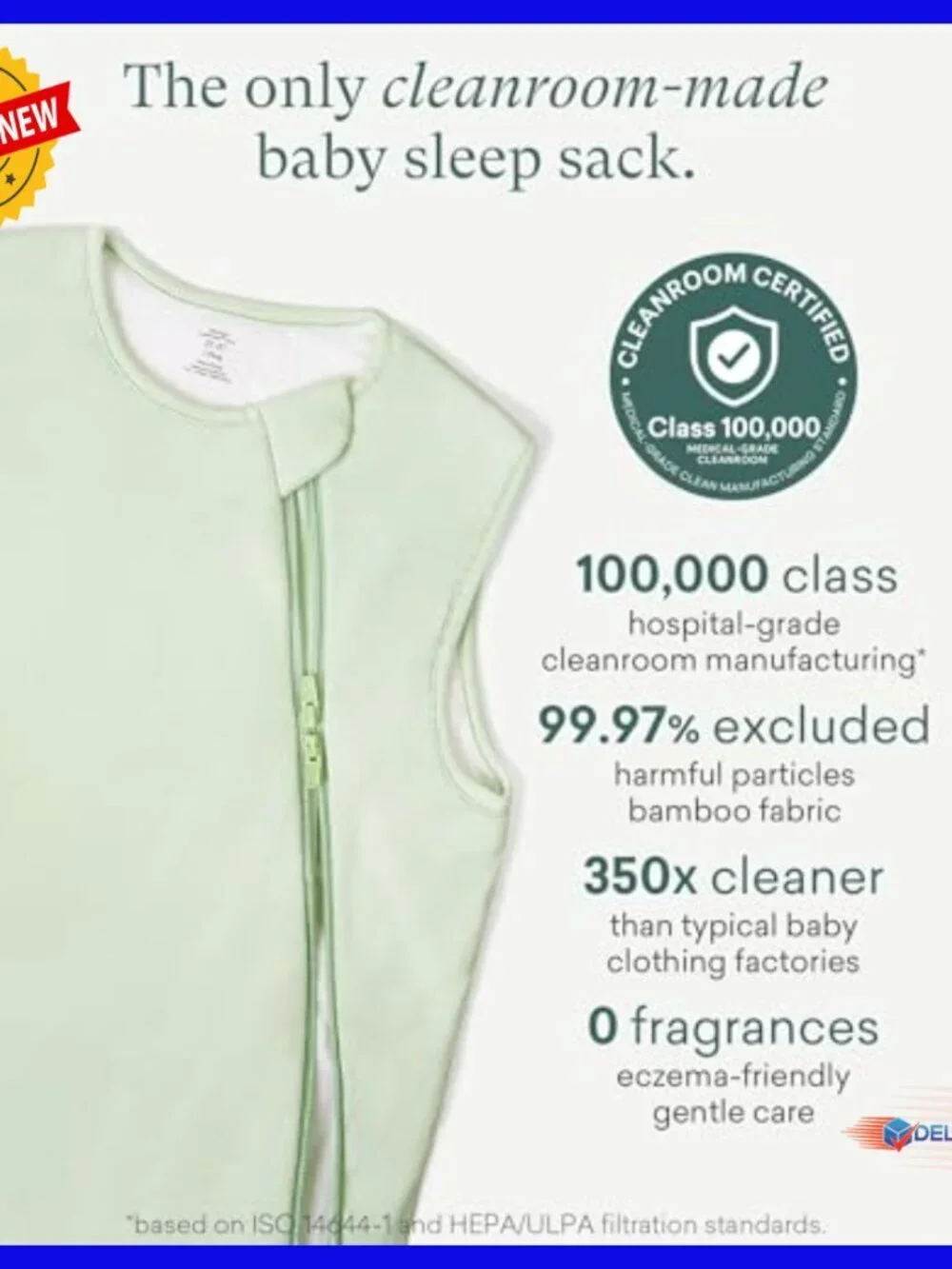 Bamboo Viscose Baby Sleep Sack Wearable Blanket 2-Way Zipper 1.0 TOG